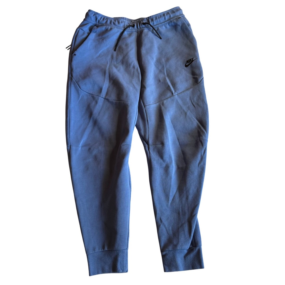 Nike Tech Fleece Joggers Mens Medium Light‎ Blue Tapered Sweatpants Zip Pocket